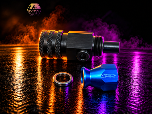 Precision Raceworks PTFE AN6 Fitting to 3/8" Female QC with 1/8" NPT Port – 201-0229