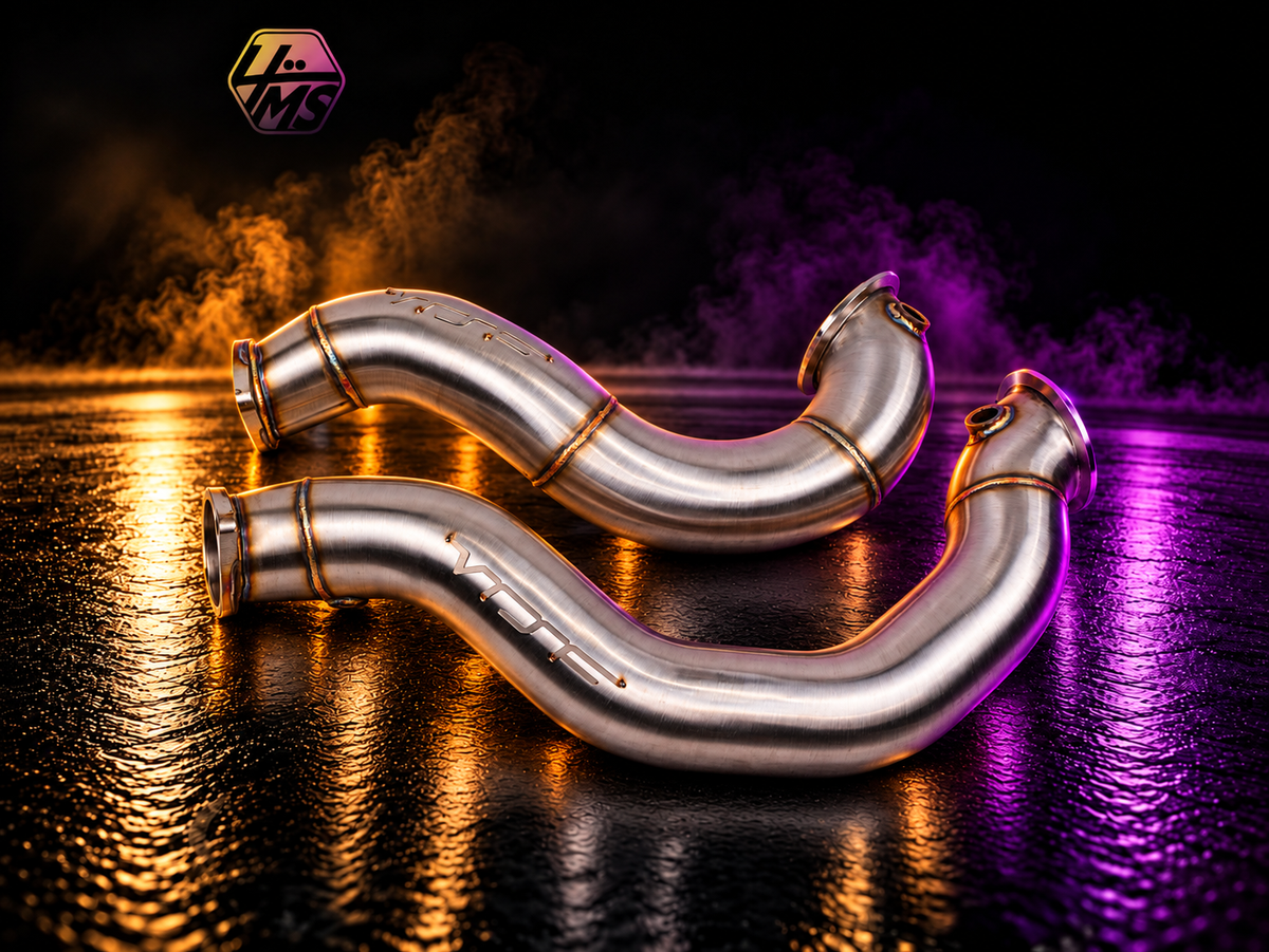 VRSF N54 3in Cast Stainless Steel Downpipes - BMW 135i / 335i / 335is / 1M (Brushed, Race) – 10902010