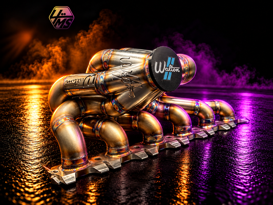 Walton Motorsport BMW B58 Gen 1 Turbo Manifold - Type B High Mount, T4 Single Scroll Flange – MNB581BT4LPFLTSSG50-C1