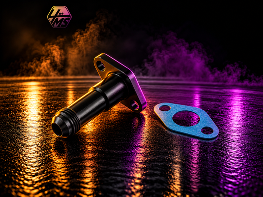 Turbosmart 38.1mm Turbo Oil Drain Flange to -10AN Fitting, 75mm Extended - Black – TS-199-3008