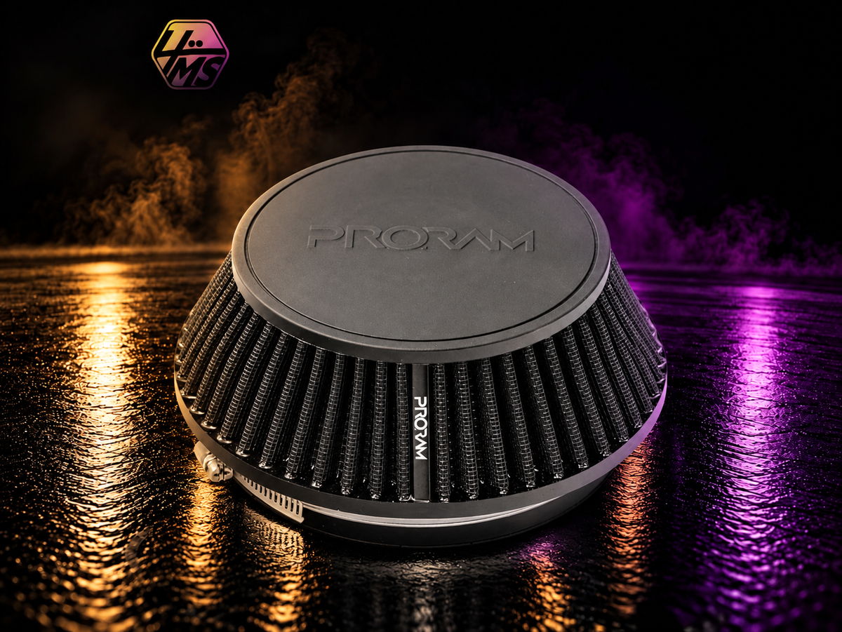 Ramair PRORAM Small Cone Air Filter with Velocity Stack - 102mm (4") OD – PR-CC-193-VS-102-BK