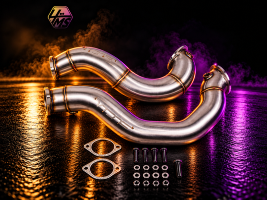 VRSF N54 3in Cast Stainless Steel Downpipes - BMW 135i / 335i / 335is / 1M (Brushed, Race) – 10902010