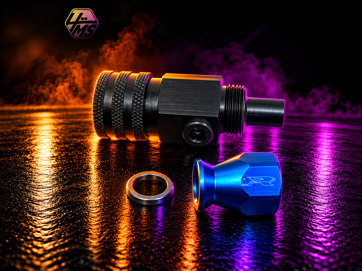 Precision Raceworks PTFE AN6 Fitting to 3/8" Female QC with 1/8" NPT Port – 201-0229